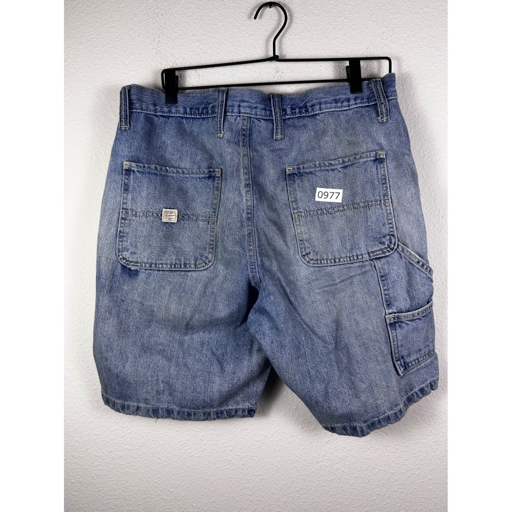 Old Navy Mens Carpenter Denim Shorts Light Wash Blue Hammer Loop Size 32